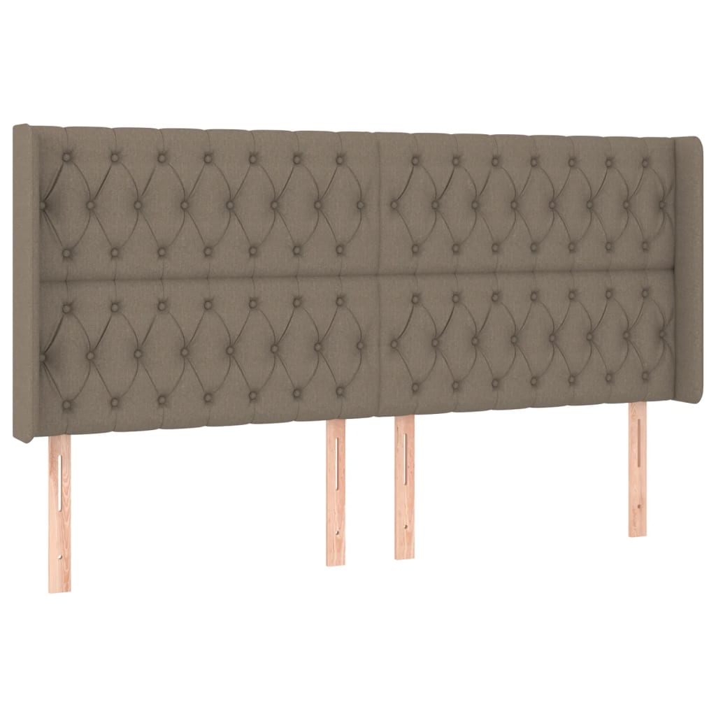 Letto a Molle Materasso e LED tortora 200x200cm in Tessuto | homemem39