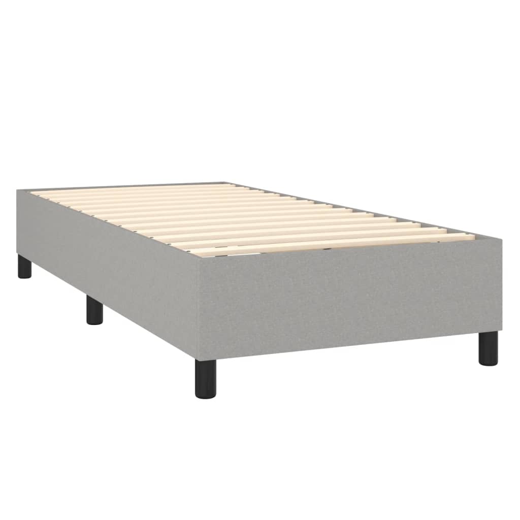 Letto a Molle Materasso e LED Grigio Chiaro 90x200 cm Tessuto