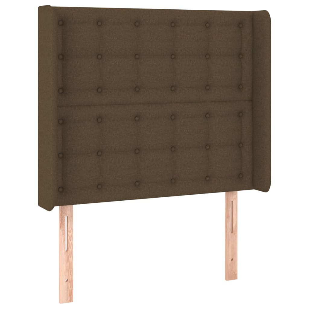 Letto a Molle Materasso e LED Marrone Scuro 100x200 cm Tessuto | homemem39