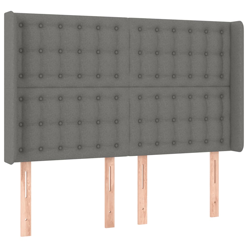 Letto a Molle Materasso e LED Grigio Scuro 140x200cm in Tessuto - homemem39