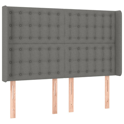 Letto a Molle Materasso e LED Grigio Scuro 140x200cm in Tessuto - homemem39