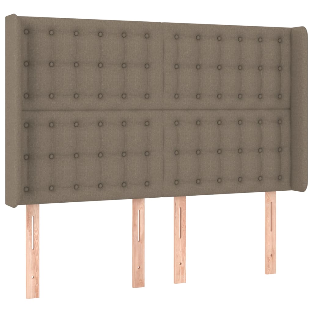 Letto a Molle con Materasso e LED Tortora 140x200 cm in Tessuto | homemem39