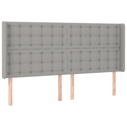 Spring Bed Mattress and LED Light Gray 180x200 cm Fabric