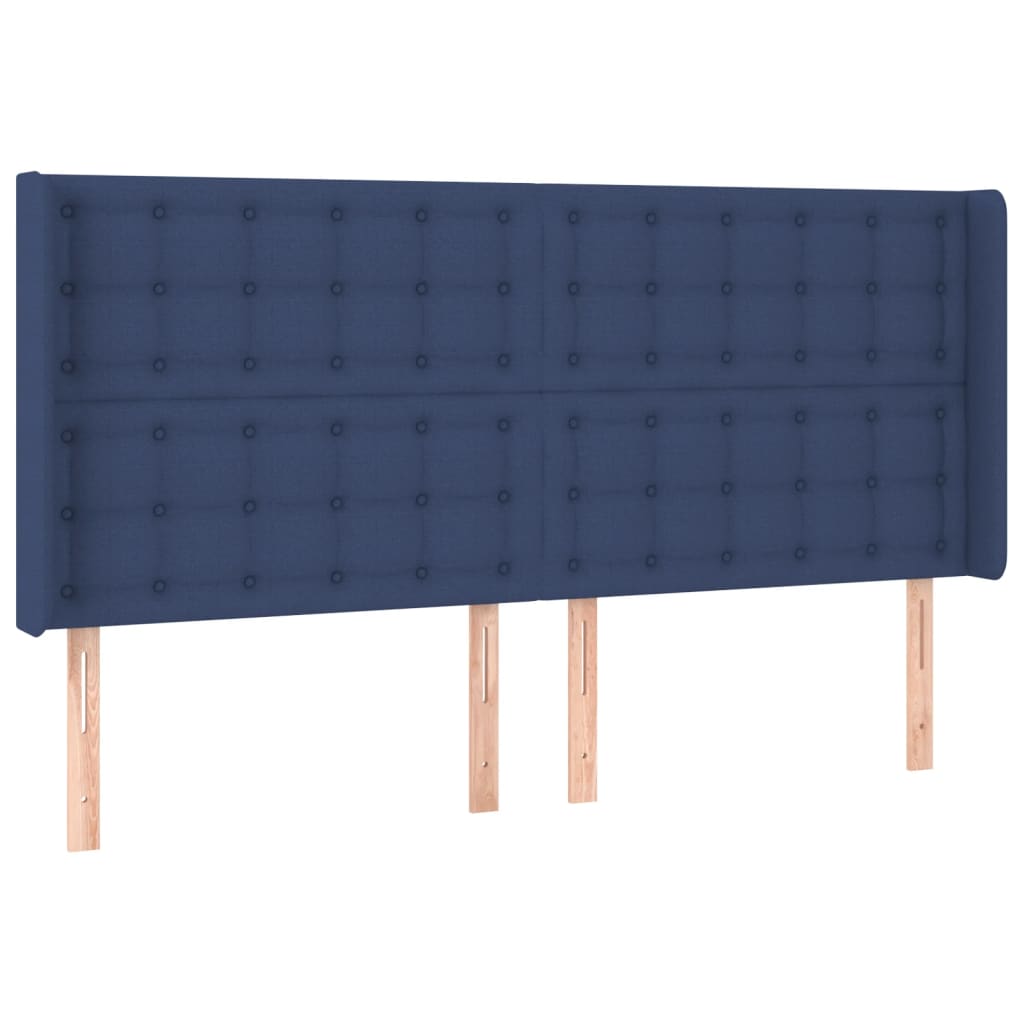 Letto a Molle con Materasso e LED Blu 180x200 cm in Tessuto - homemem39