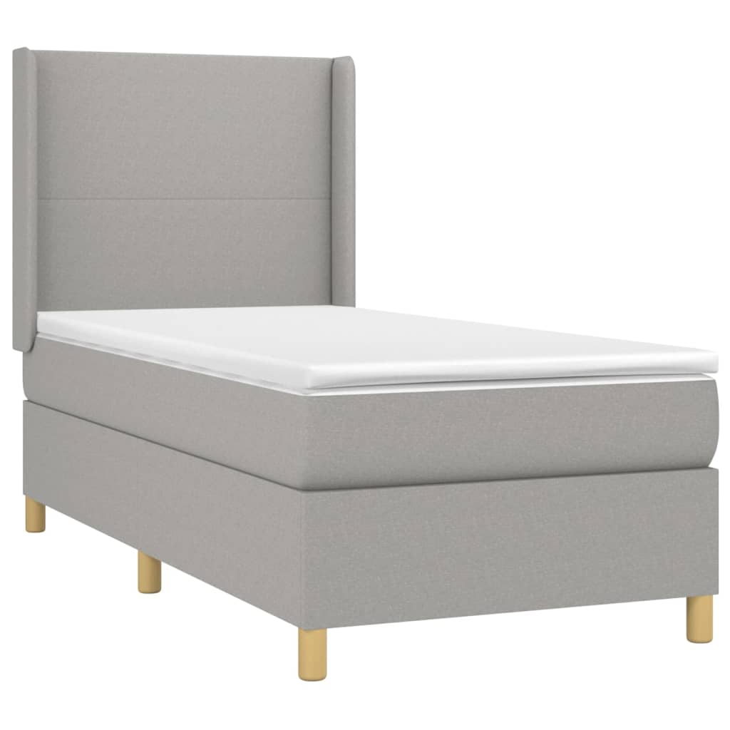 Letto a Molle Materasso e LED Grigio Chiaro 80x200 cm Tessuto - homemem39