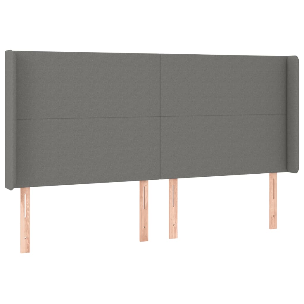 Letto a Molle Materasso e LED Grigio Scuro 200x200cm in Tessuto - homemem39