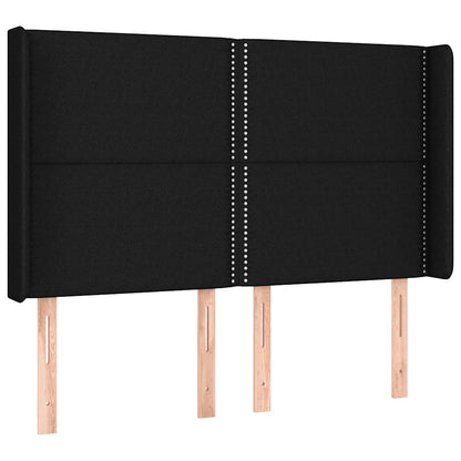 Letto a Molle con Materasso e LED Nero 140x190 cm in Tessuto