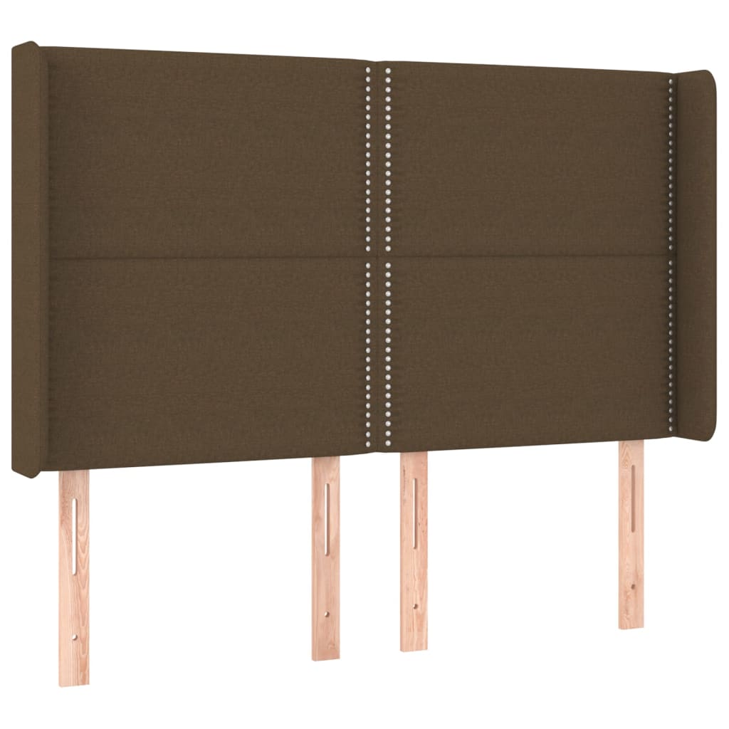 Letto a Molle Materasso e LED MarroneScuro 140x190cm in Tessuto | homemem39