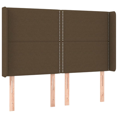 Letto a Molle Materasso e LED MarroneScuro 140x190cm in Tessuto | homemem39