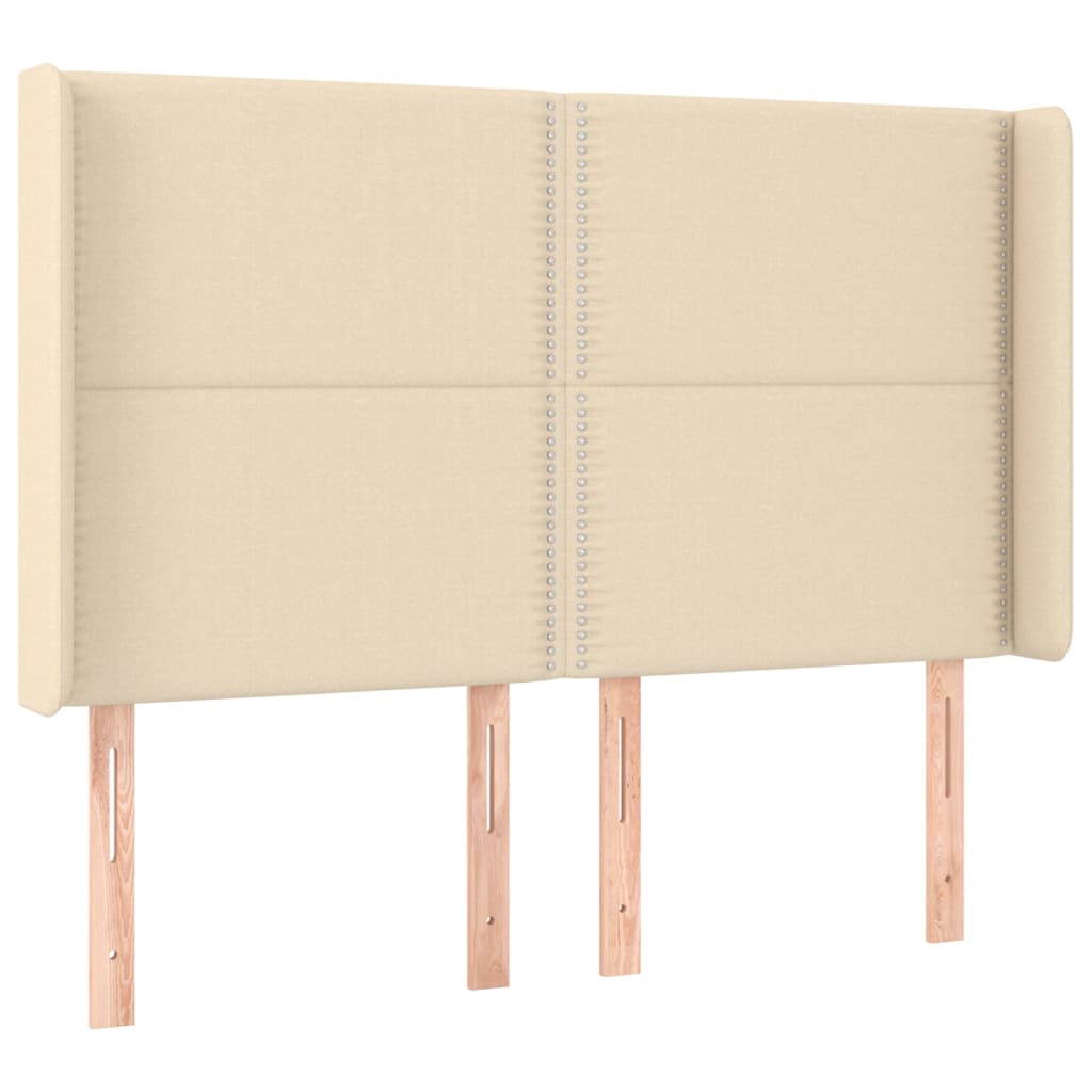 Letto a Molle con Materasso e LED Crema 140x190 cm in Tessuto | homemem39