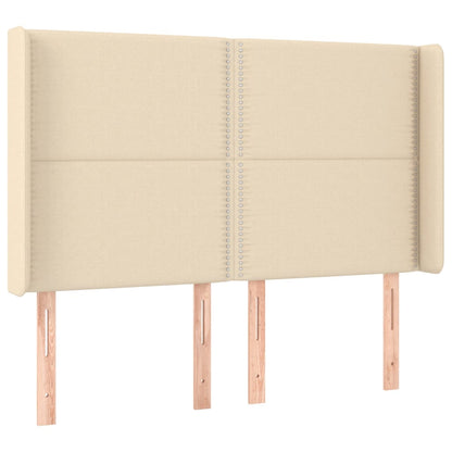 Letto a Molle con Materasso e LED Crema 140x190 cm in Tessuto | homemem39