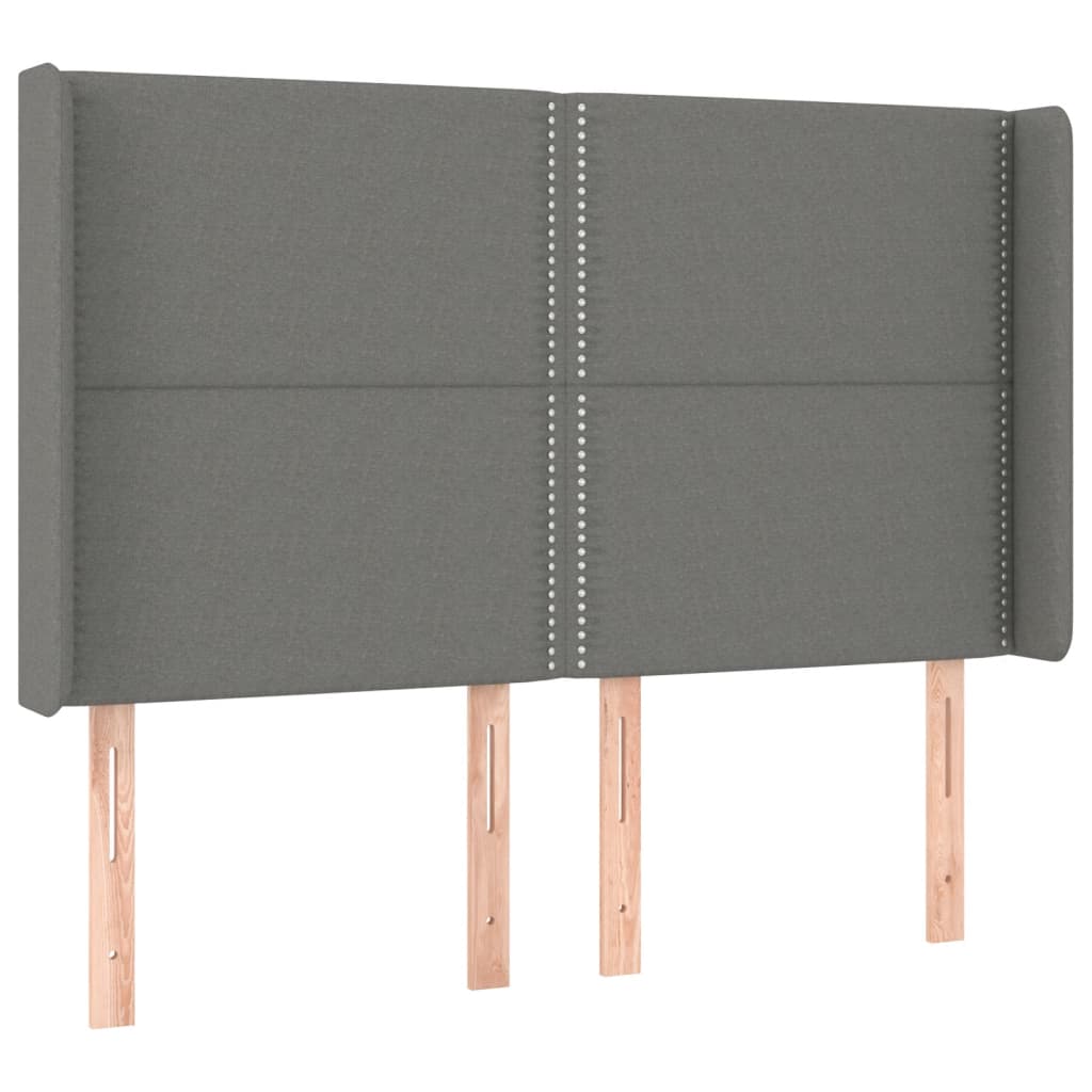Letto a Molle Materasso e LED Grigio Scuro 140x200cm in Tessuto