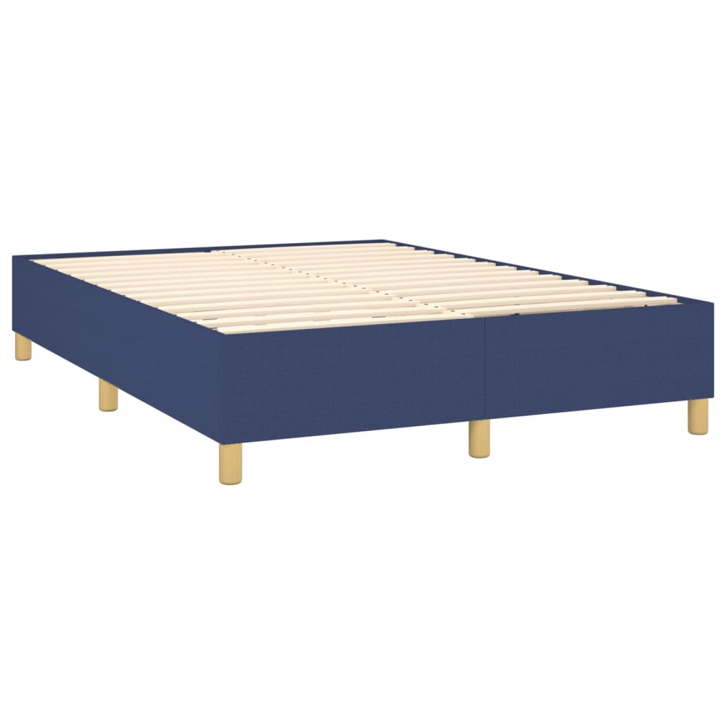 Letto a Molle con Materasso e LED Blu 140x200 cm in Tessuto | homemem39