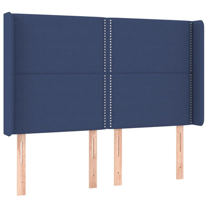 Letto a Molle con Materasso e LED Blu 140x200 cm in Tessuto | homemem39