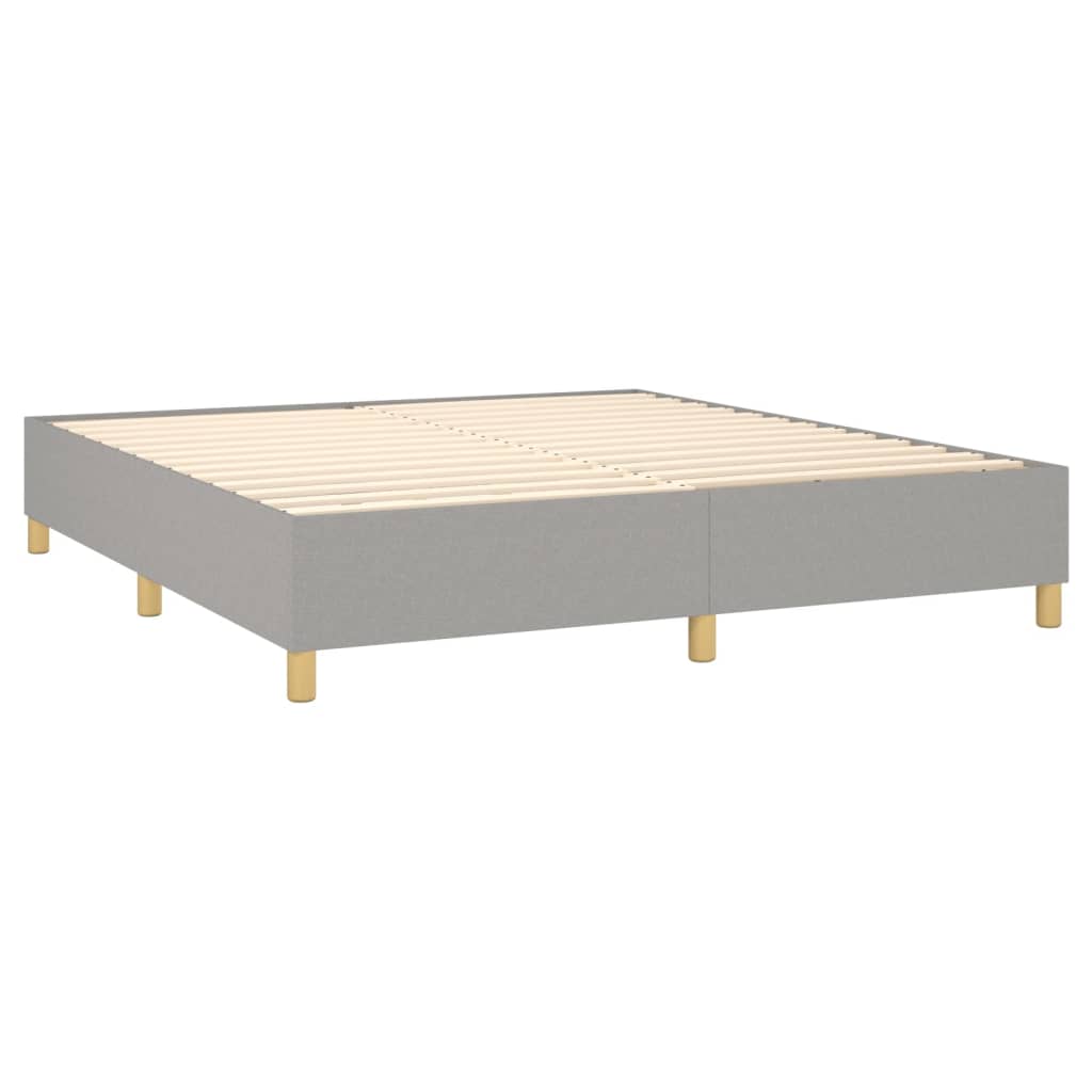 Spring Bed Mattress and LED Light Gray 180x200 cm Fabric