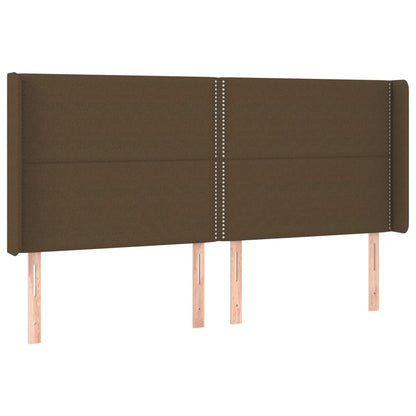 Letto a Molle Materasso e LED MarroneScuro 180x200cm in Tessuto