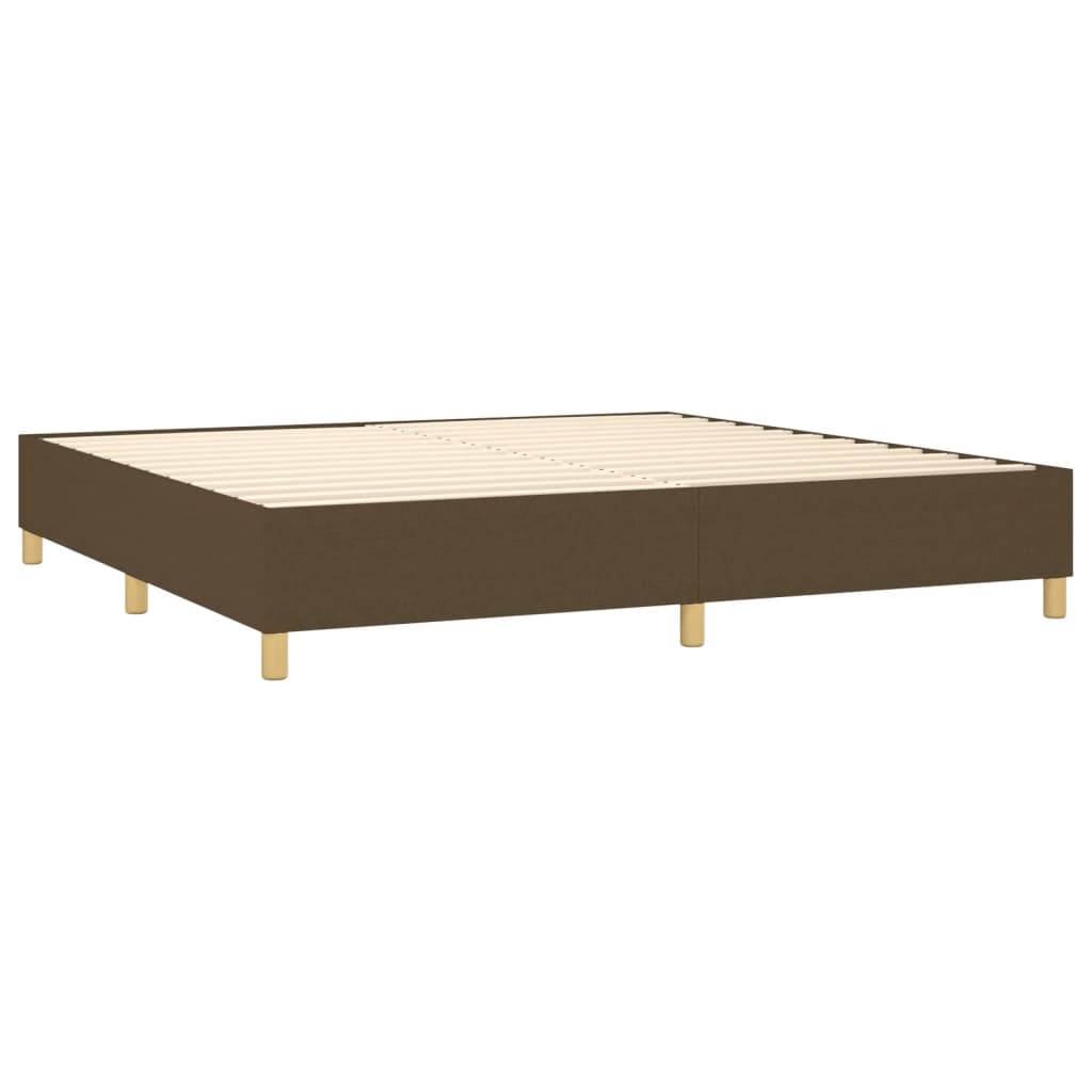 Letto a Molle Materasso e LED MarroneScuro 200x200cm in Tessuto | homemem39