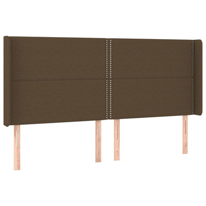 Letto a Molle Materasso e LED MarroneScuro 200x200cm in Tessuto | homemem39