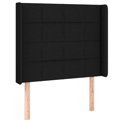 Letto a Molle con Materasso e LED Nero 90x200 cm in Tessuto