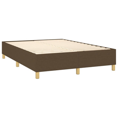 Letto a Molle Materasso e LED MarroneScuro 140x190cm in Tessuto | homemem39