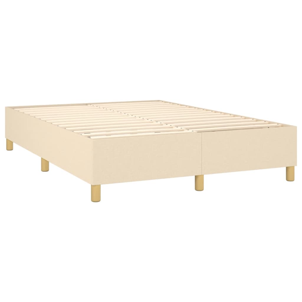 Letto a Molle con Materasso e LED Crema 140x190 cm in Tessuto | homemem39