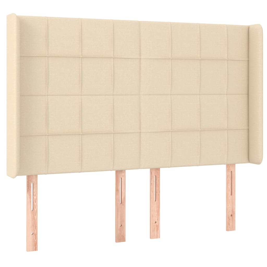 Letto a Molle con Materasso e LED Crema 140x190 cm in Tessuto | homemem39