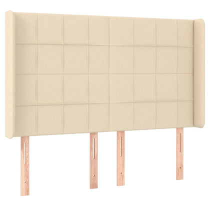 Letto a Molle con Materasso e LED Crema 140x190 cm in Tessuto | homemem39