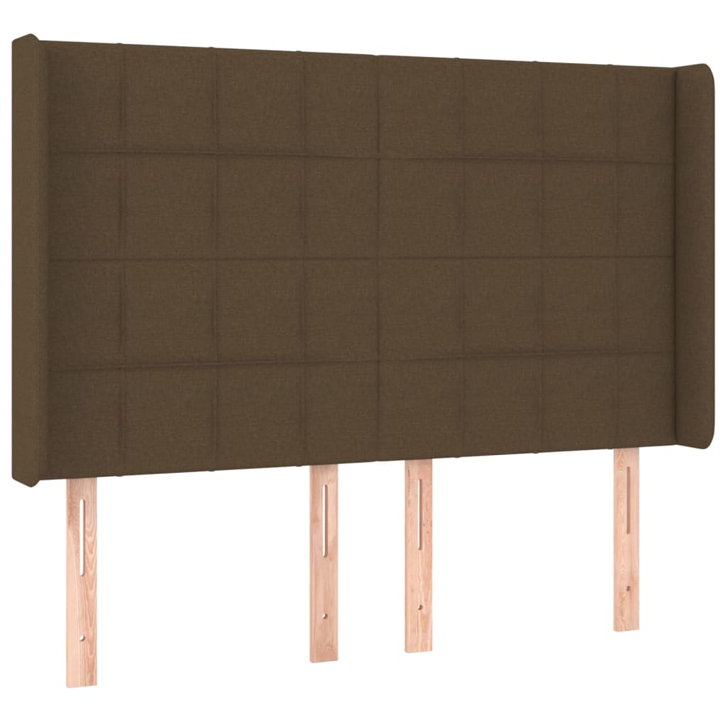 Letto a Molle Materasso e LED Marrone Scuro 140x200 cm Tessuto | homemem39