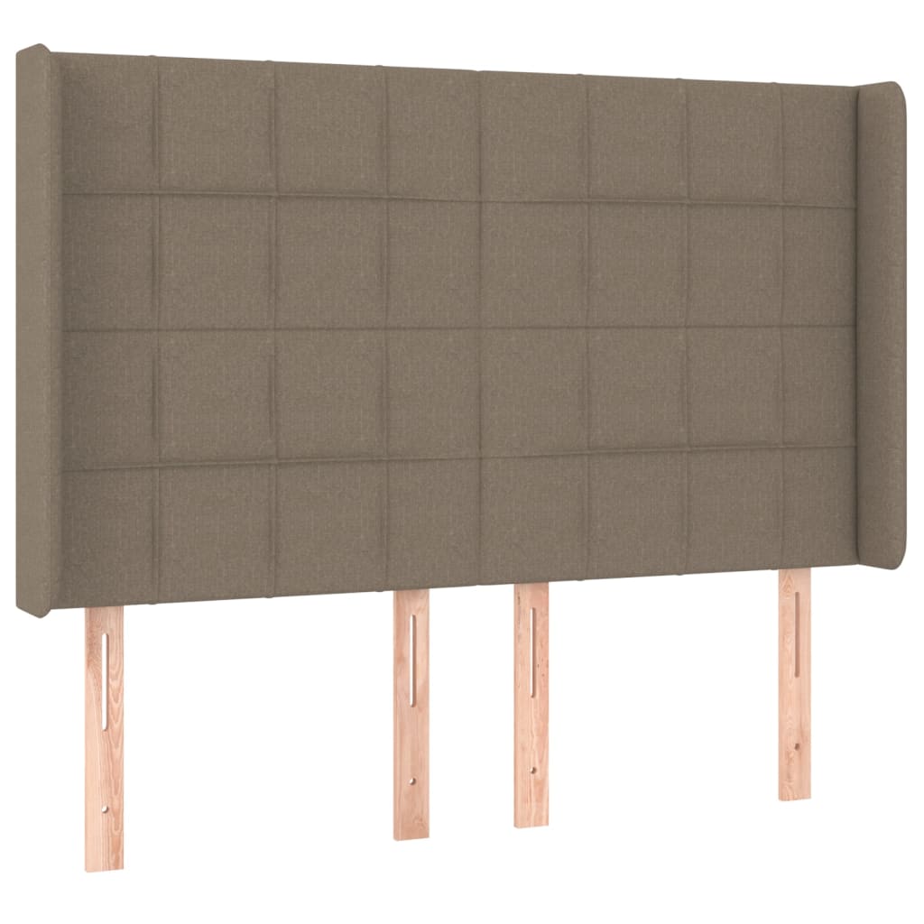 Letto a Molle con Materasso e LED Tortora 140x200 cm in Tessuto | homemem39