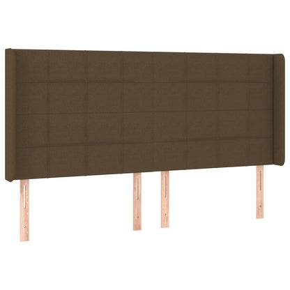 Letto a Molle Materasso e LED Marronescuro 200x200cm in Tessuto | homemem39