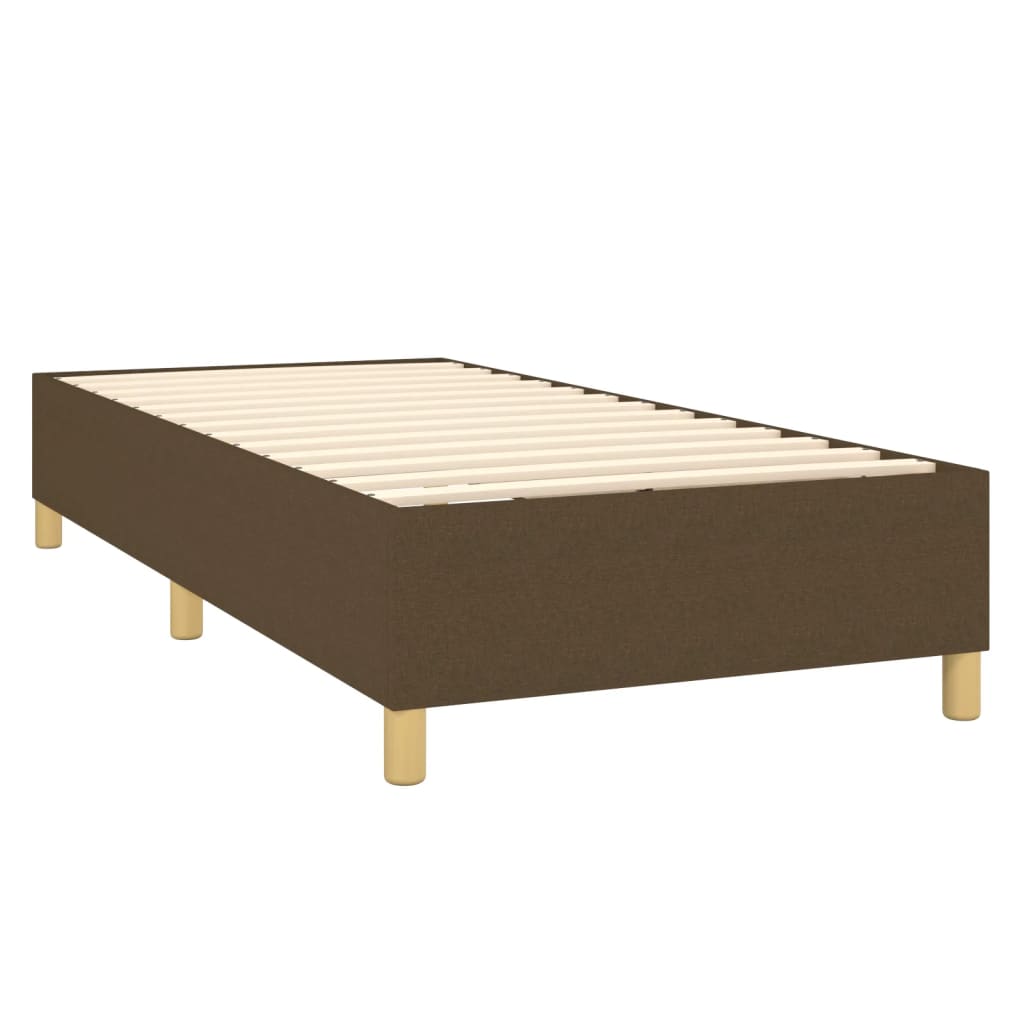 Letto a Molle Materasso e LED Marrone Scuro 100x200 cm Tessuto | homemem39