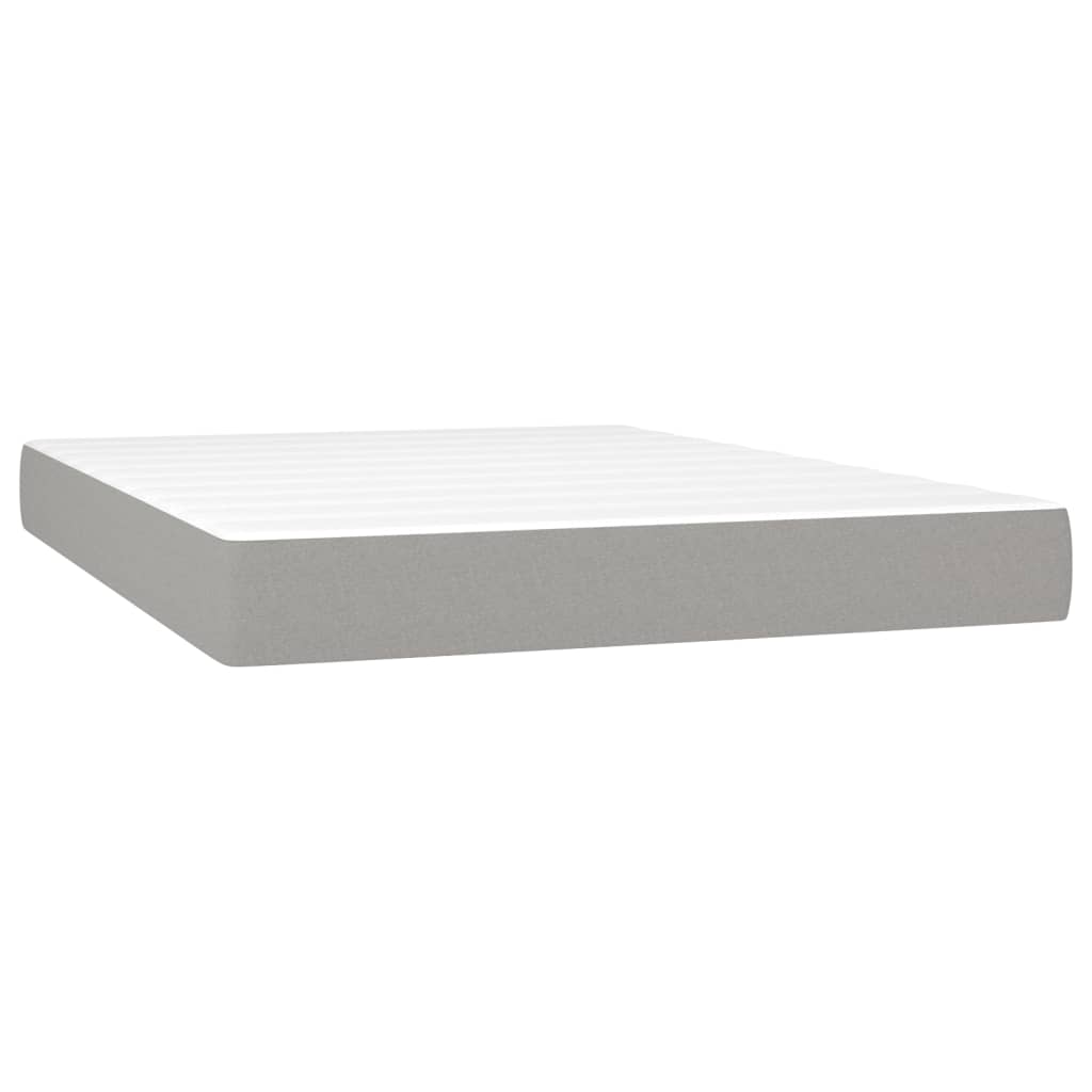 Letto a Molle Materasso e LED Grigio Chiaro 140x190 cm Tessuto | homemem39