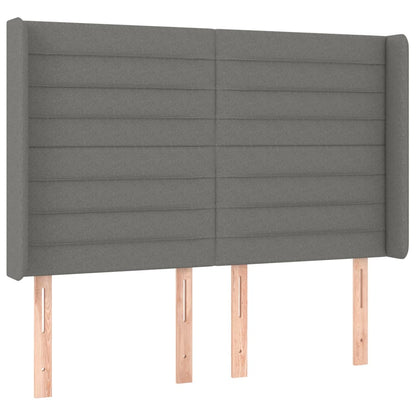Letto a Molle Materasso e LED Grigio Scuro 140x200cm in Tessuto