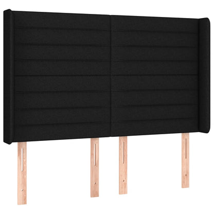 Letto a Molle con Materasso e LED Nero 140x200 cm in Tessuto - homemem39