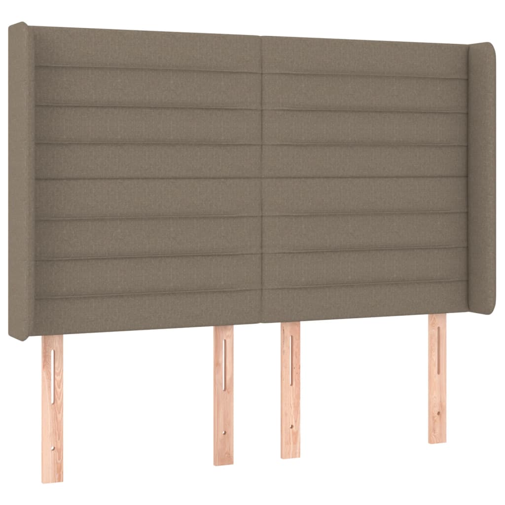 Letto a Molle con Materasso e LED Tortora 140x200 cm in Tessuto