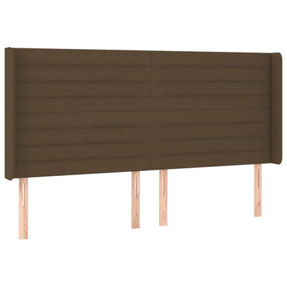 Letto a Molle Materasso e LED Marrone Scuro 160x200 cm Tessuto