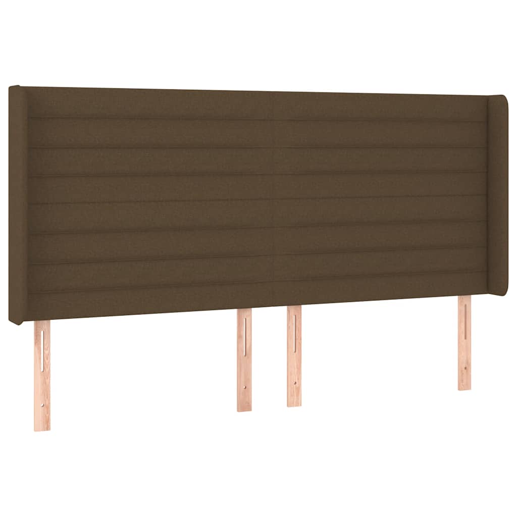Letto a Molle Materasso e LED MarroneScuro 180x200cm in Tessuto