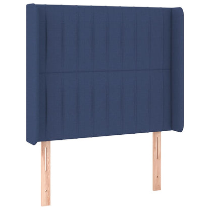 Letto a Molle con Materasso e LED Blu 90x190 cm in Tessuto | homemem39