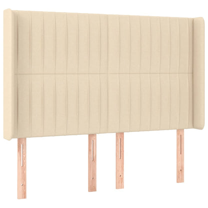 Letto a Molle con Materasso e LED Crema 140x190 cm in Tessuto | homemem39