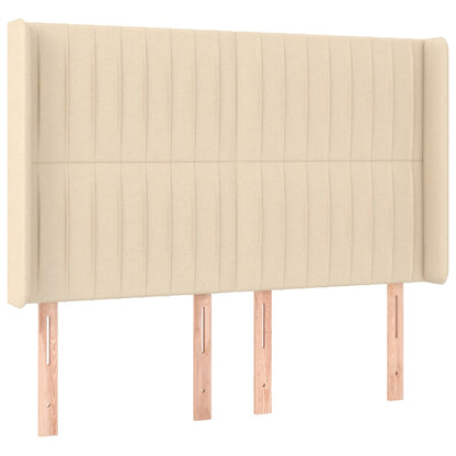Letto a Molle con Materasso e LED Crema 140x200 cm in Tessuto