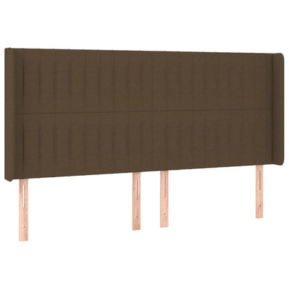 Letto a Molle Materasso e LED Marrone Scuro 160x200 cm Tessuto | homemem39