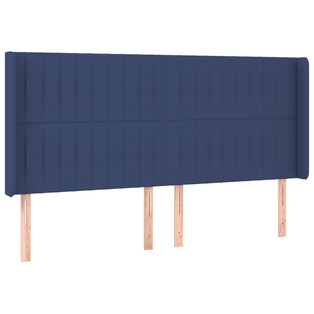 Letto a Molle con Materasso e LED Blu 160x200 cm in Tessuto - homemem39