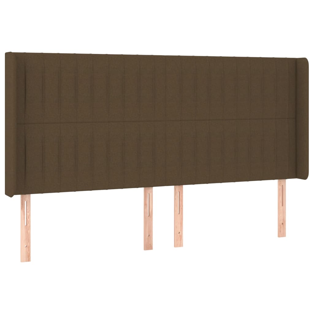 Letto a Molle Materasso e LED MarroneScuro 180x200cm in Tessuto