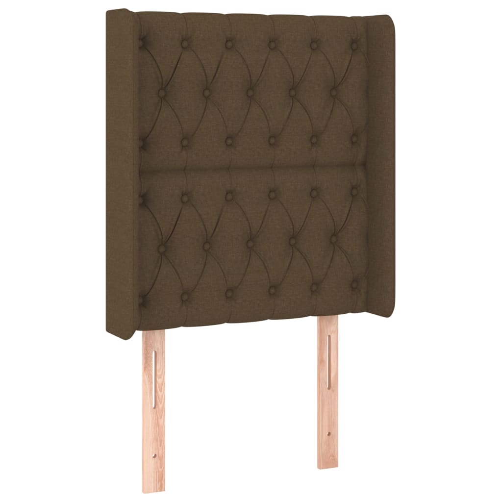 Letto a Molle Materasso e LED Marrone Scuro 80x200cm in Tessuto