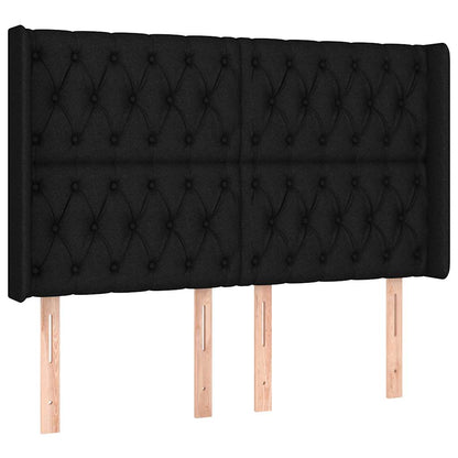 Letto a Molle con Materasso e LED Nero 160x200 cm in Tessuto | homemem39