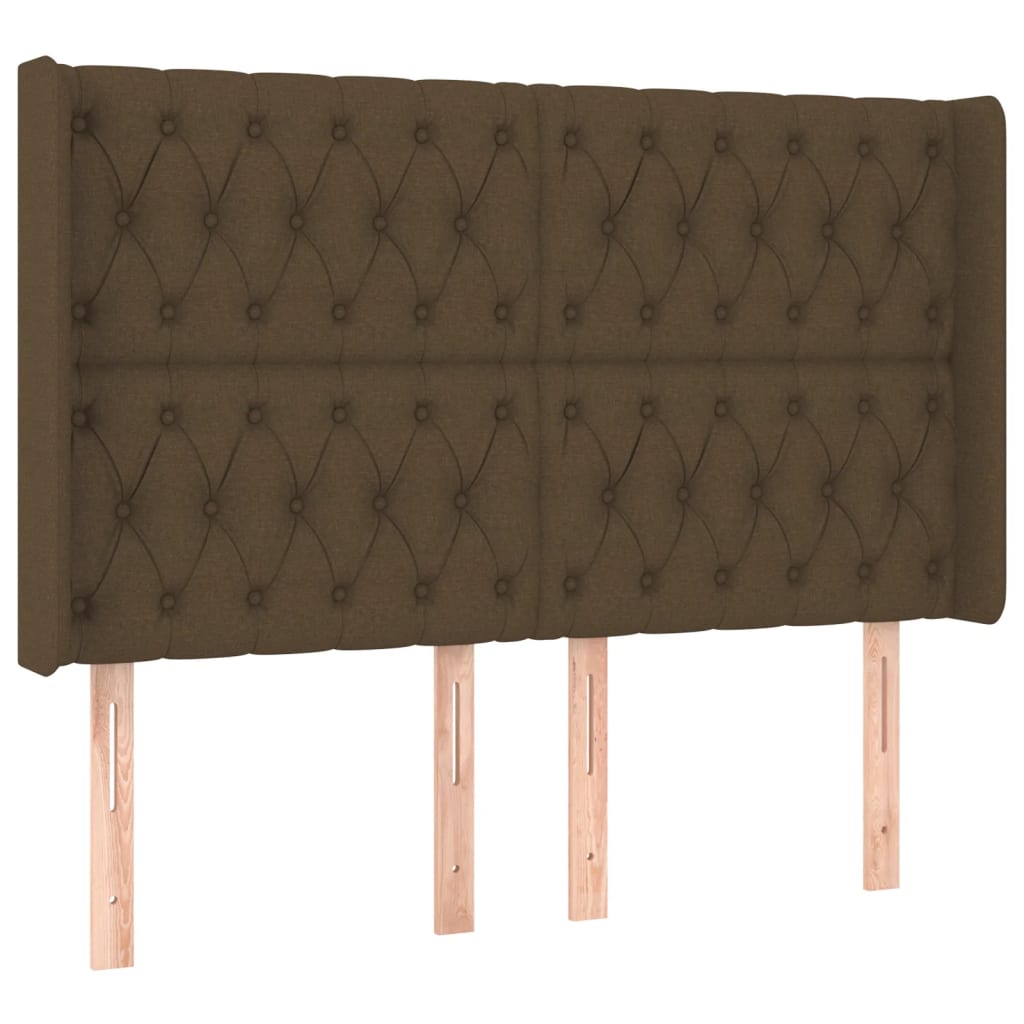 Letto a Molle Materasso e LED Marrone Scuro 160x200 cm Tessuto | homemem39