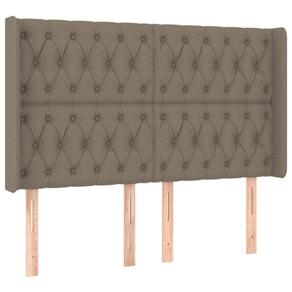 Letto a Molle con Materasso e LED Tortora 160x200 cm in Tessuto | homemem39