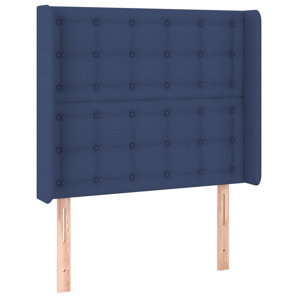 Letto a Molle con Materasso e LED Blu 90x190 cm in Tessuto | homemem39