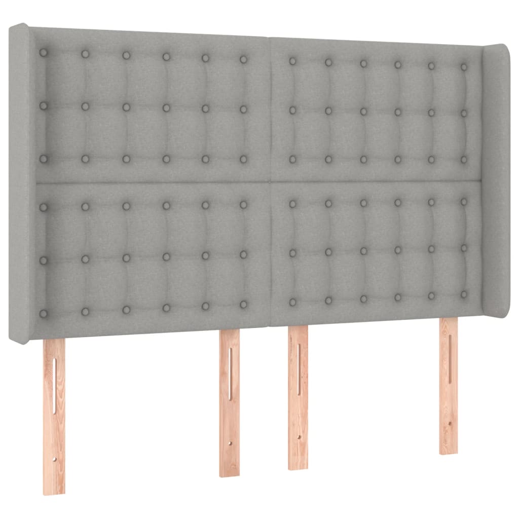 Letto a Molle Materasso e LED Grigio Chiaro 140x190 cm Tessuto | homemem39