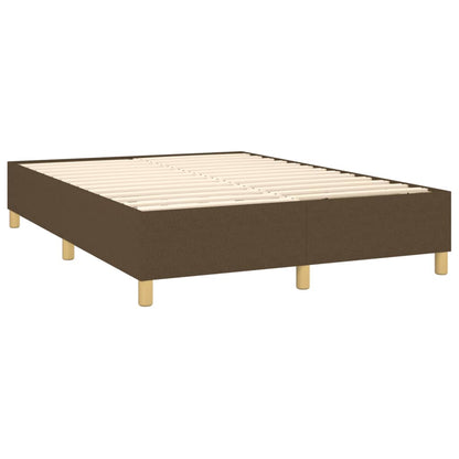 Letto a Molle Materasso e LED MarroneScuro 140x190cm in Tessuto | homemem39